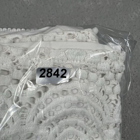 Lilly Pulitzer Claudette White Crochet Shell Drawstring Shorts Beach Cover Up L - Picture 14 of 14